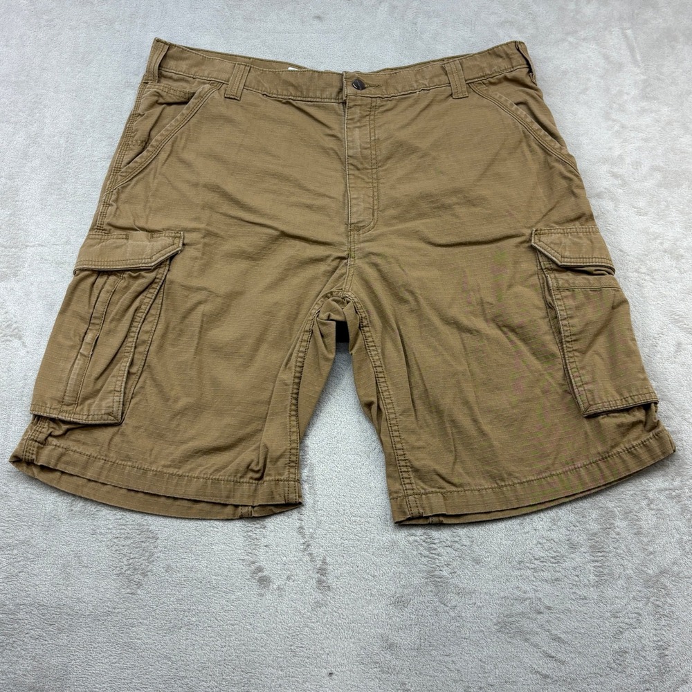 Carhartt Cargo Shorts Mens 40 Tan Force Relaxed Fit Ripstop 11" Inseam Workwear